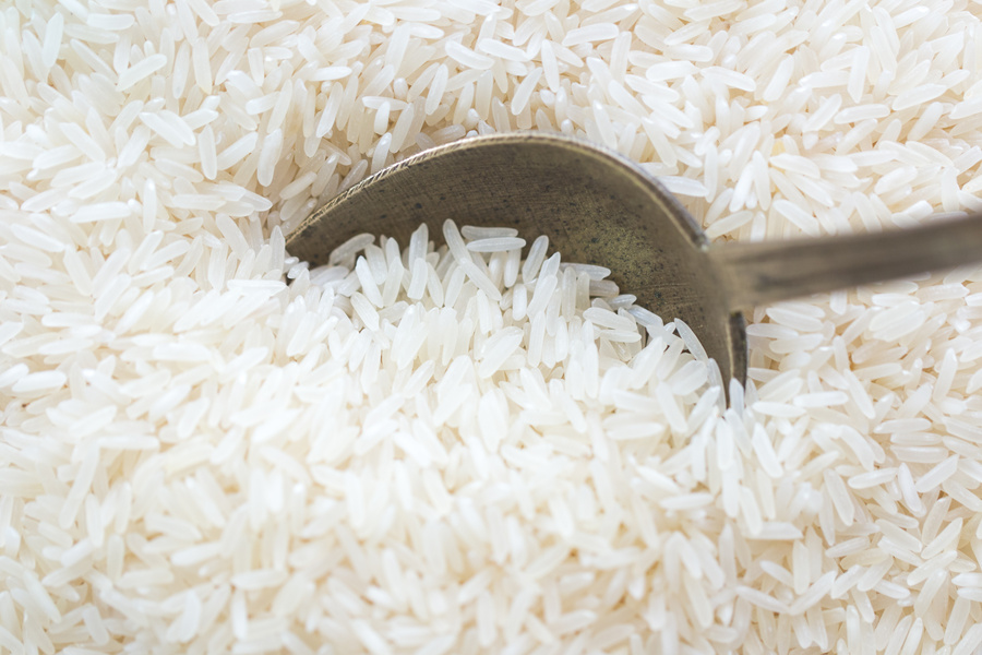 Rice with spoon, Jasmine Rice, Thai Rice, White Rice.